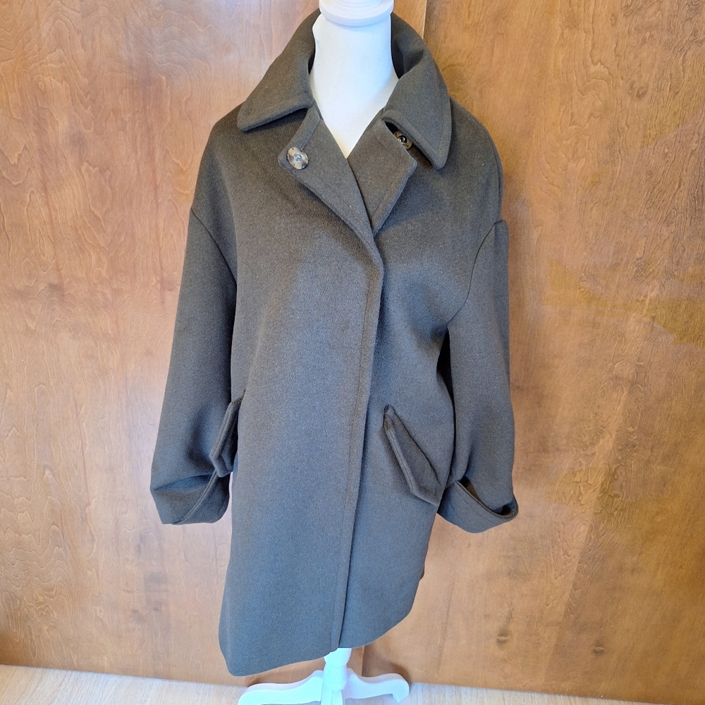 ASOS Women's Dark Gray/Olive Green Coat - Picture 5 of 10